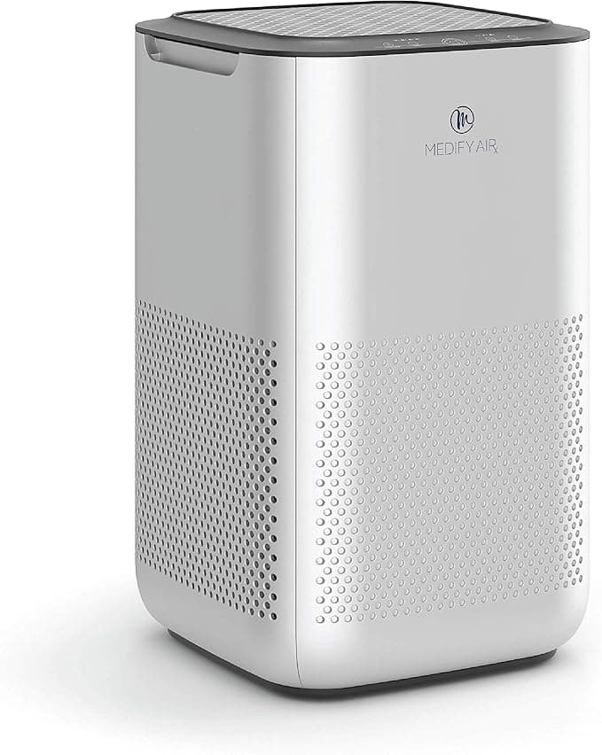 Medify Air MA-15 Air Purifier with H13 HEPA Filter - a Higher Grade of HEPA | New Model July 2020 | '3-in-1' Filters | 99.9% Removal in a Modern Design - Silver-1Pack