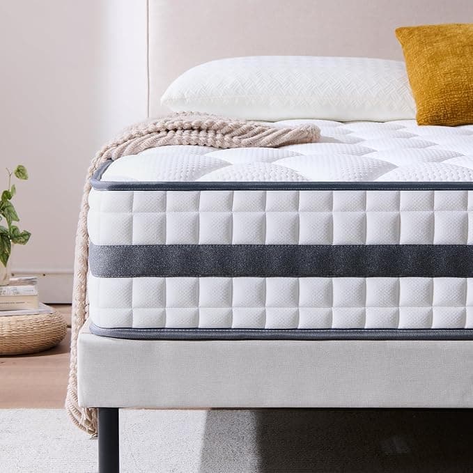 Twirest Double Mattress 4FT6, 135 x 190 x 22 cm Hybrid Memory Foam & Pocket Sprung Mattress, Medium Firm, Breathable Cover, Mattress in a Box